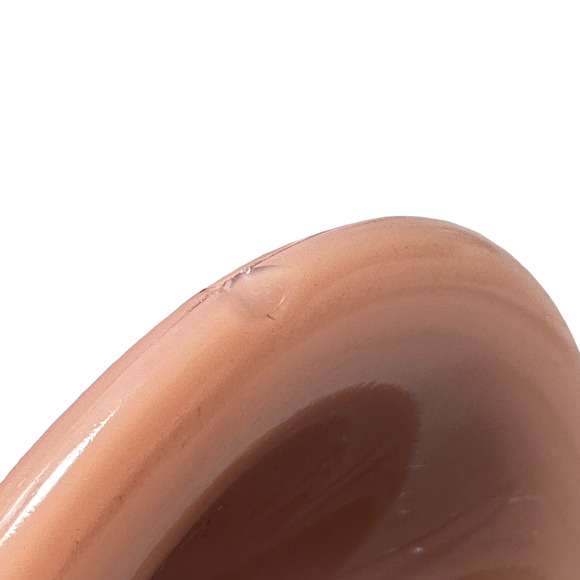 Vintage Fenton Pink Milk Glass Spanish Lace Pedestal Cake Stand Plate Scalloped - Picture 9 of 9